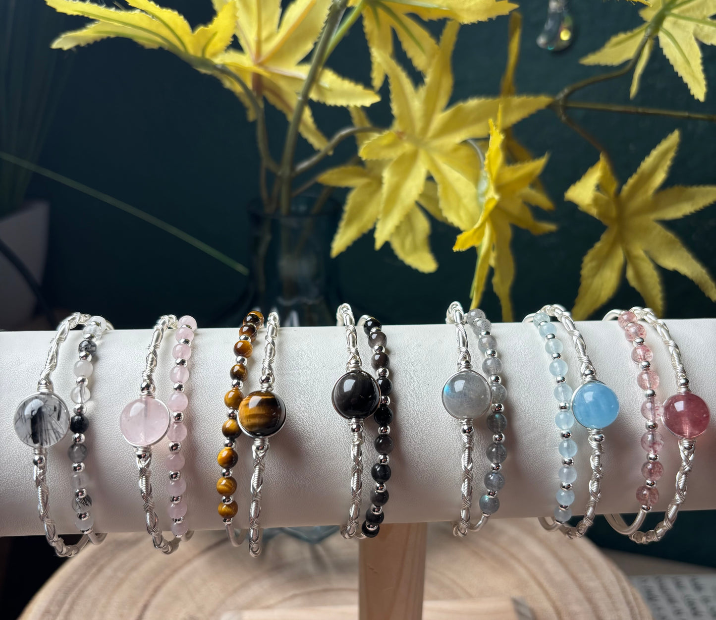 Armband -Armreif aus Kupfer verschiedene Edelsteine Auswahl