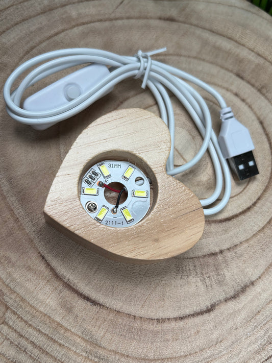 LED Licht-Sockel mit USB – Lotus, Stern, Herz & Rund