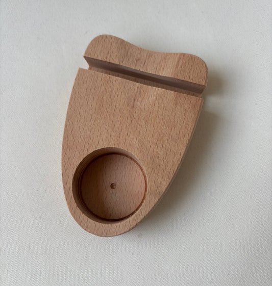 Holzhalterung für Achatscheiben mit Teelicht Einsatz