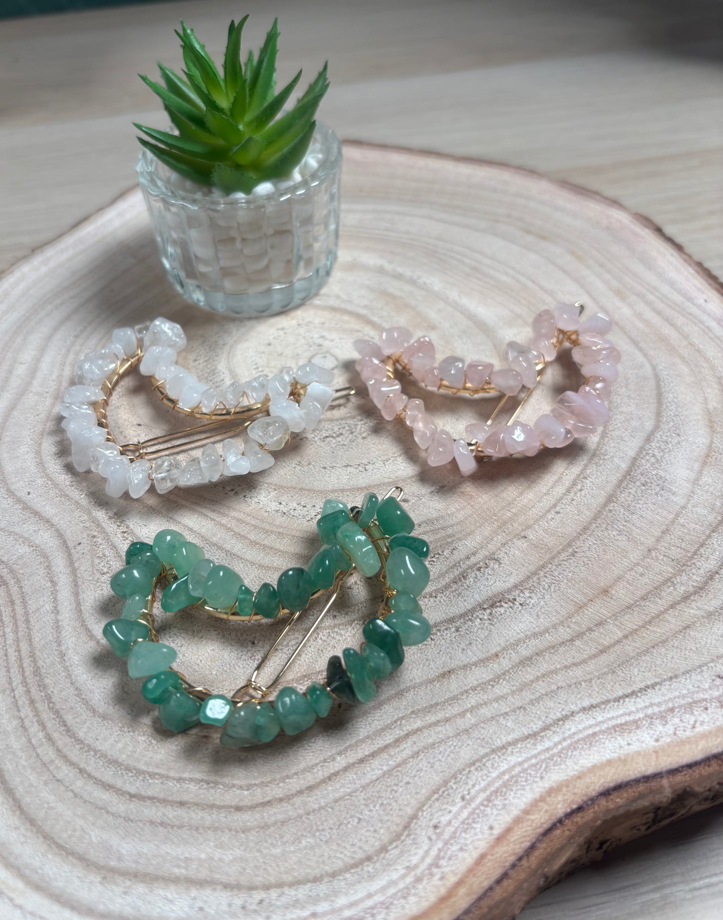 Mond Haarspange mit Edelsteinen