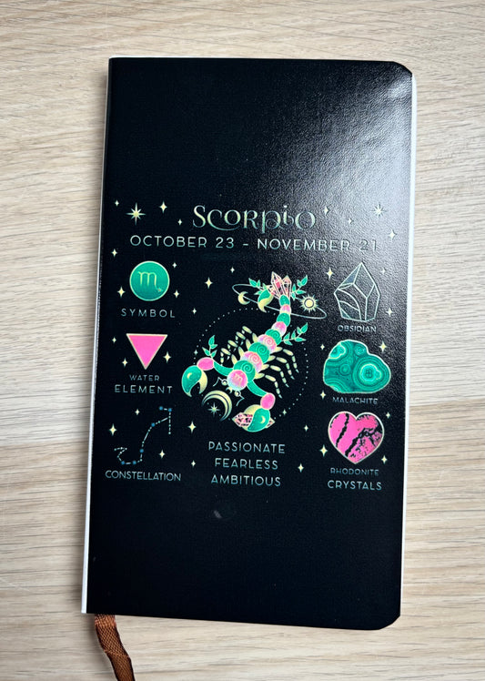 Sternzeichen Kristall Notizbuch - 18x10 cm