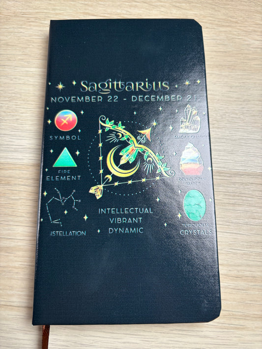 Sternzeichen Kristall Notizbuch - 18x10 cm