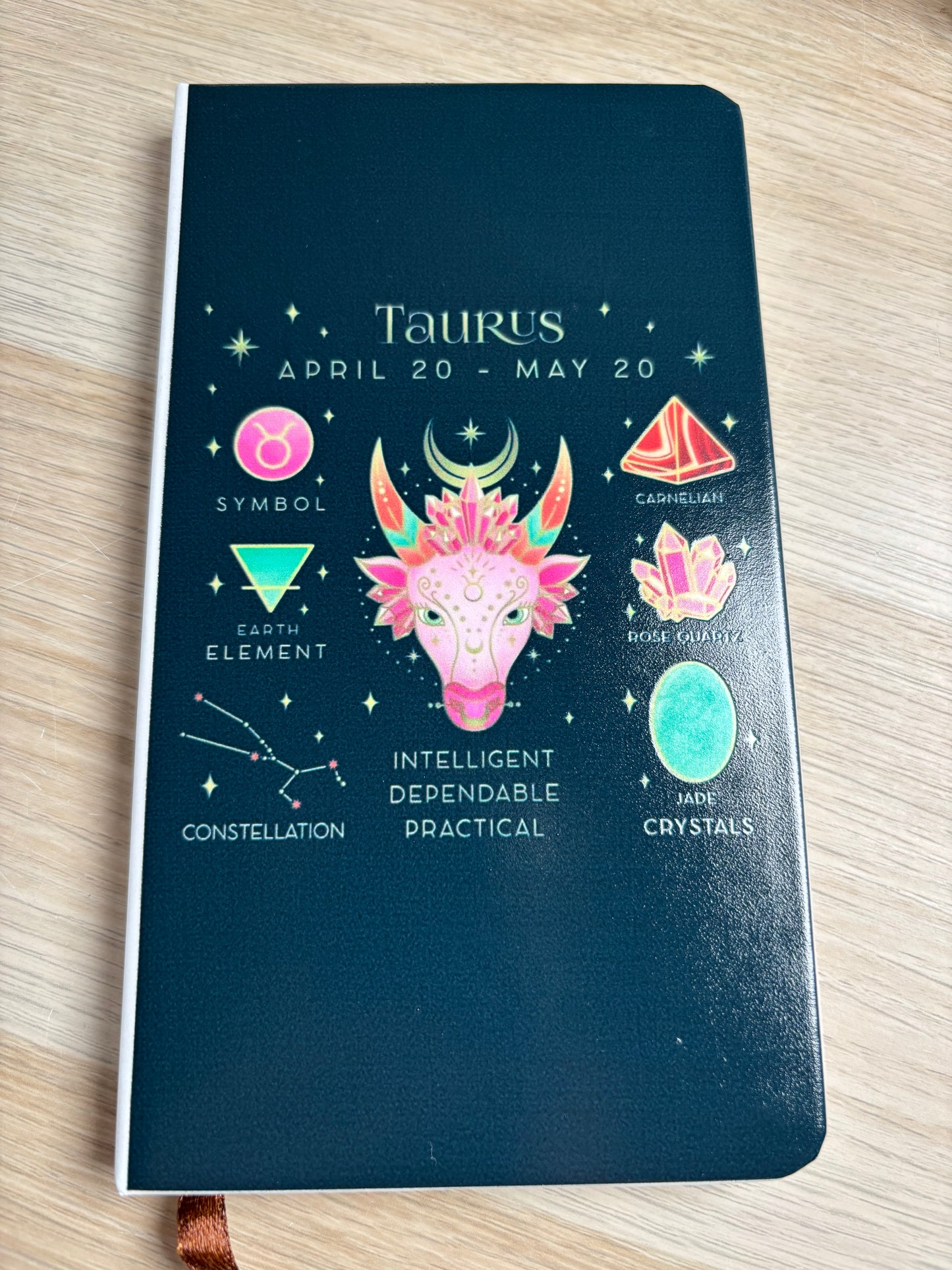 Sternzeichen Kristall Notizbuch - 18x10 cm