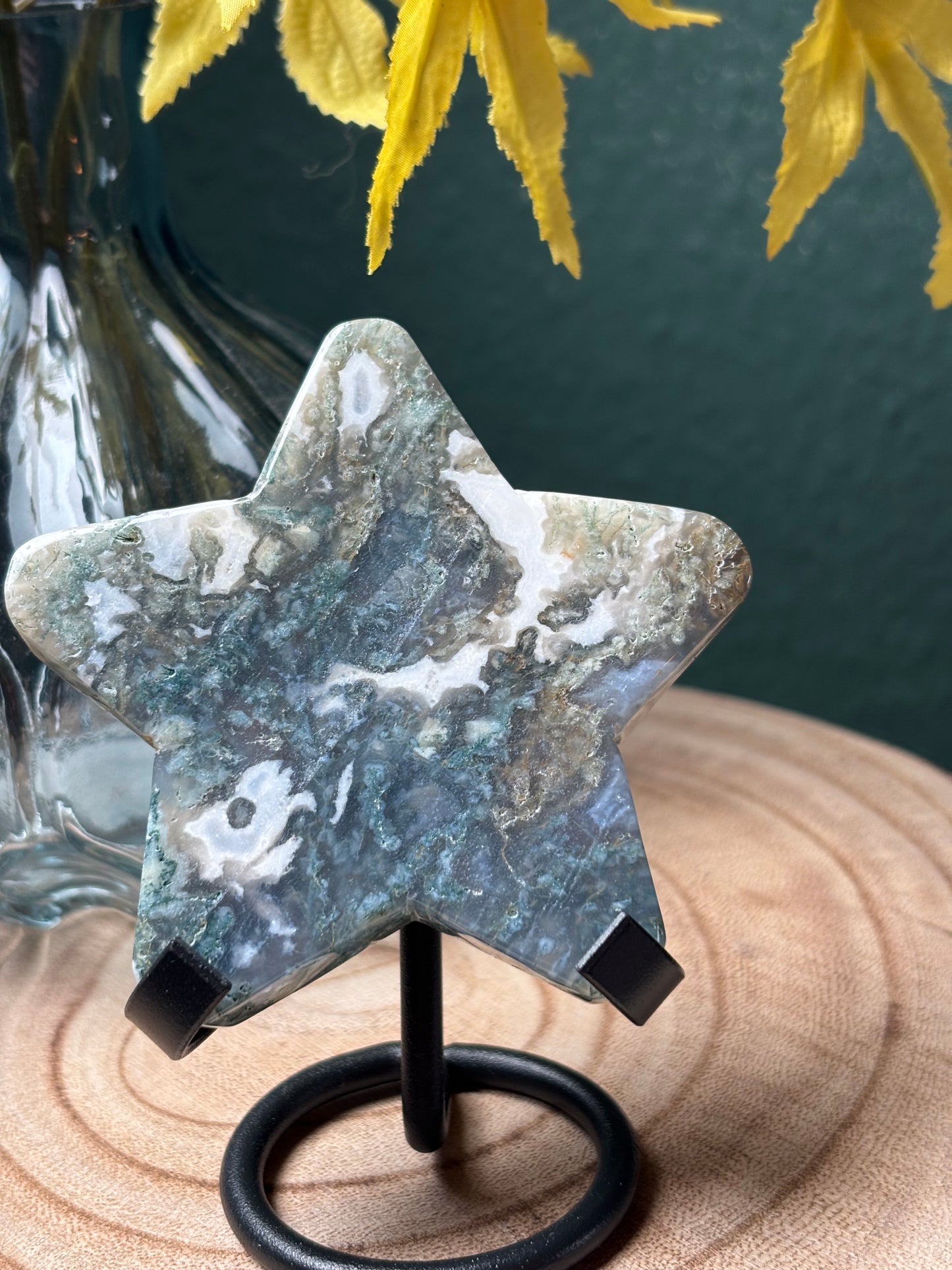 Moosachat Stern – 8,5 cm (ohne Ständer)