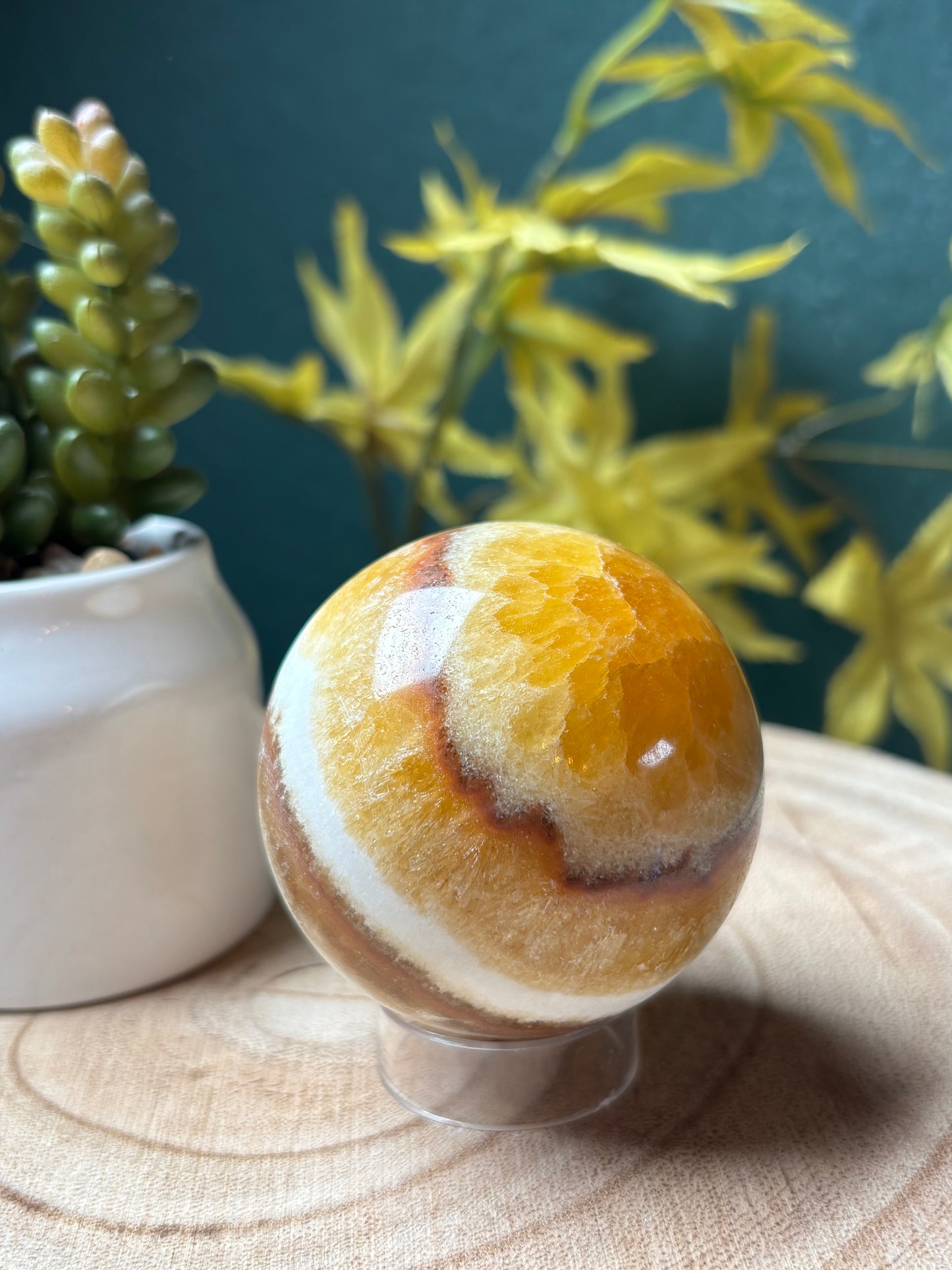 Orangen Calcit Kugel