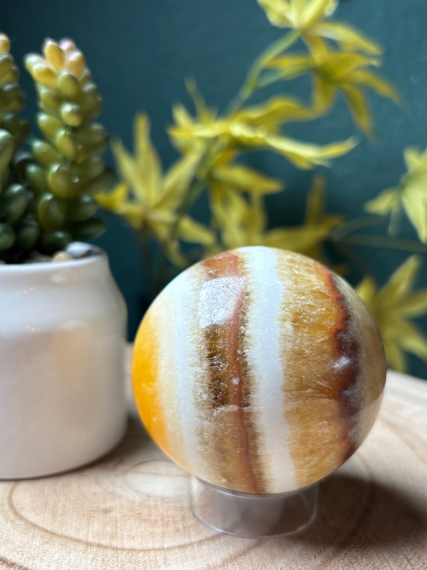 Orangen Calcit Kugel