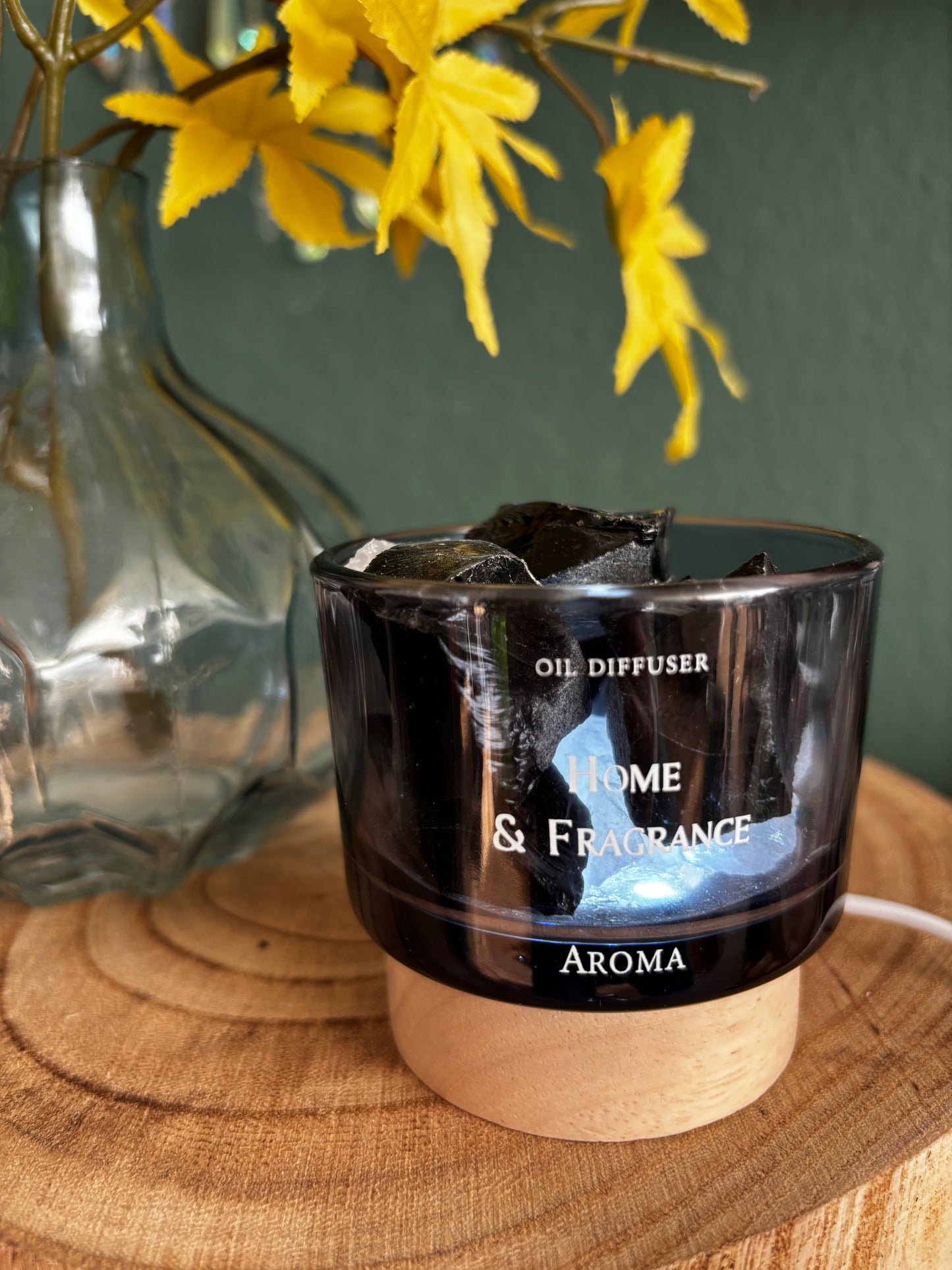 Kristall-Duftglas mit Lichtsockel