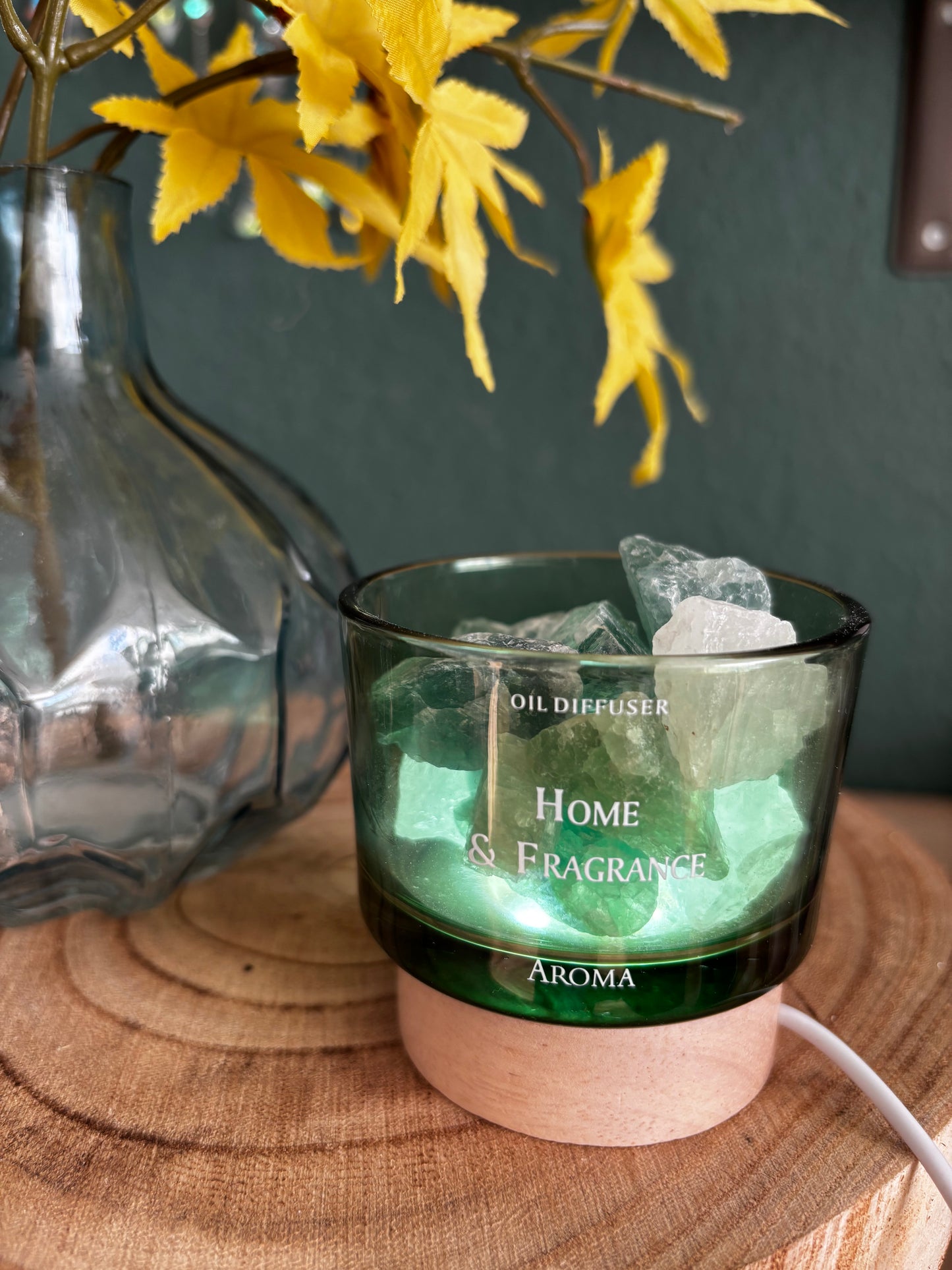 Kristall-Duftglas mit Lichtsockel