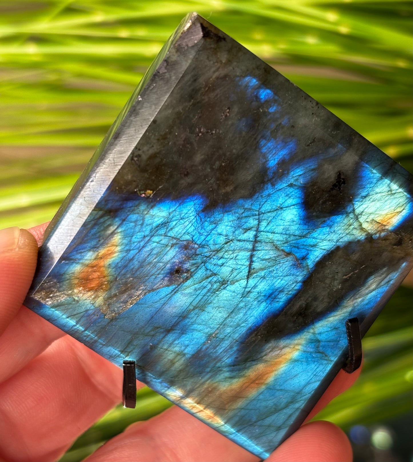 Labradorit Raute mit Stand