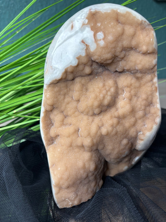 Regenbogen Amethyst Rohstück aus Brasilien – Ocker mit Bubbles und Achat – 1613g