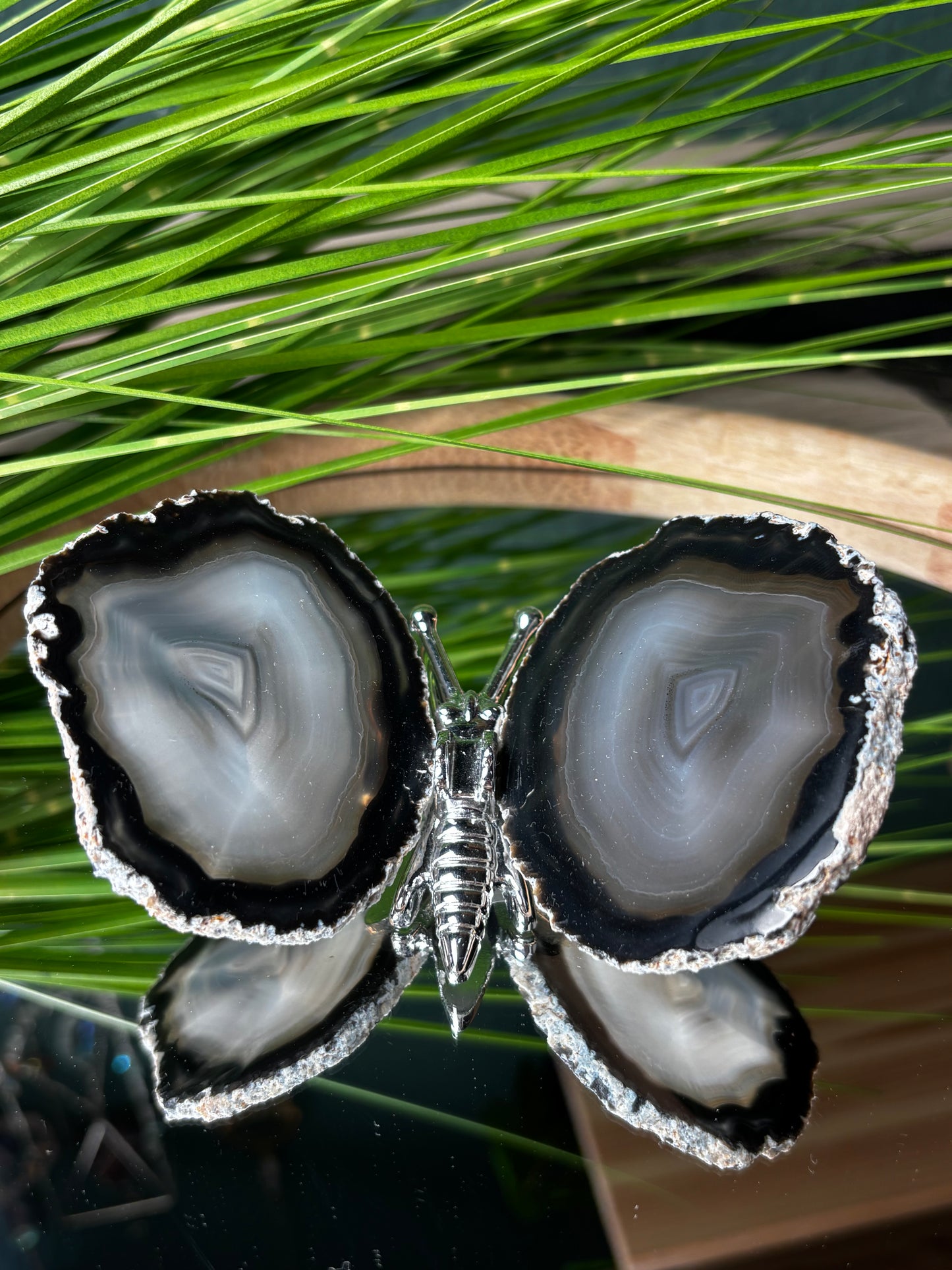 Achat Schmetterlinge groß – Flügel aus brasilianischem Achat