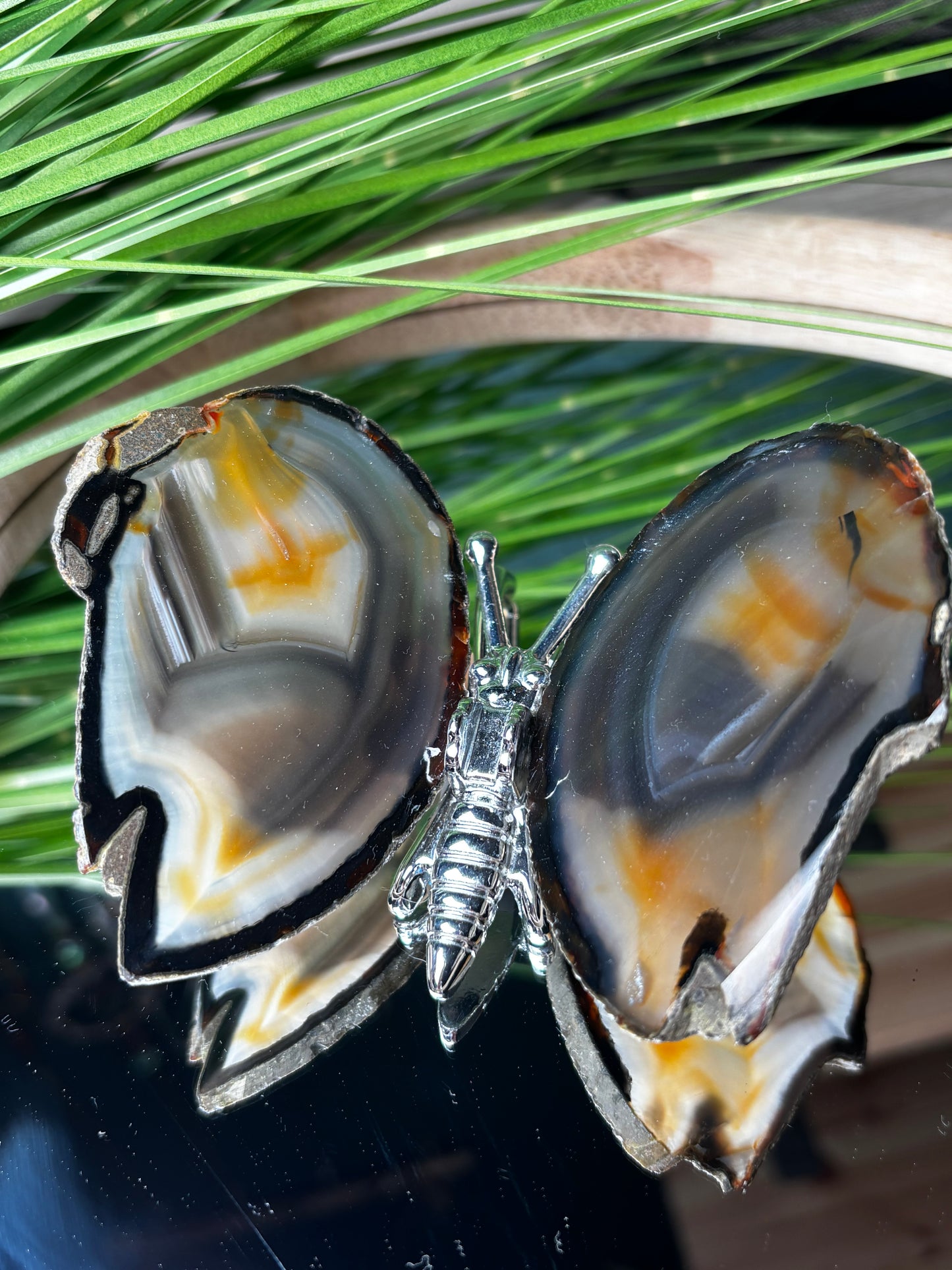 Achat Schmetterlinge groß – Flügel aus brasilianischem Achat