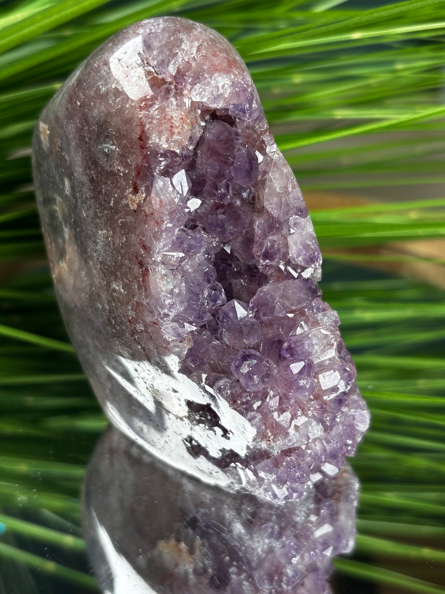 Pink Amethyst Freiform Rohstein mit Cluster