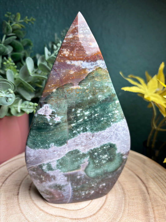 Ocean Jaspis Flamme 17 cm - Naturstein Freiform