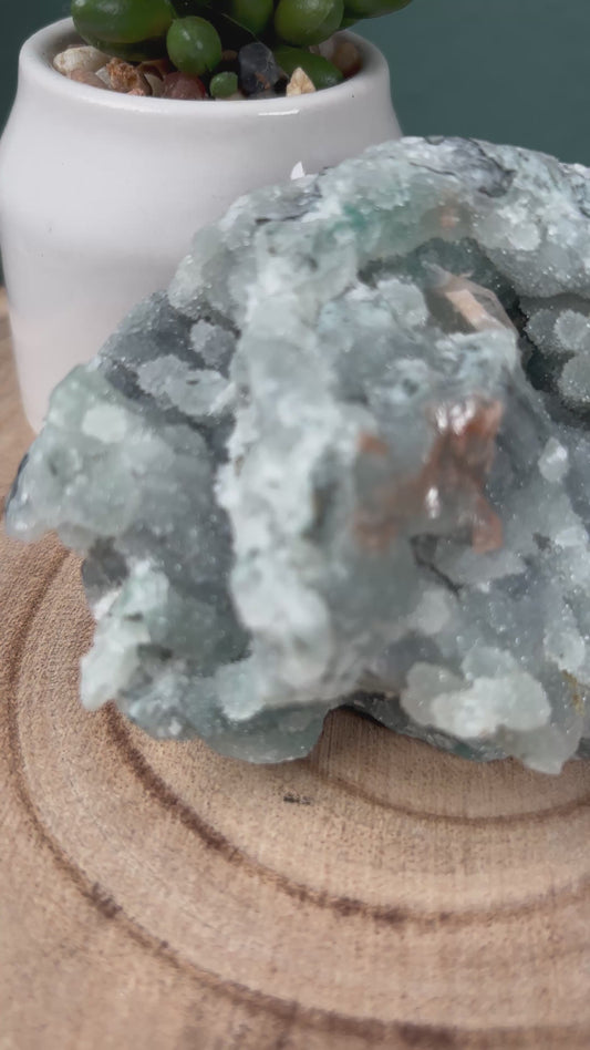 Sphalerit grau mit Apophyllit Rohstein