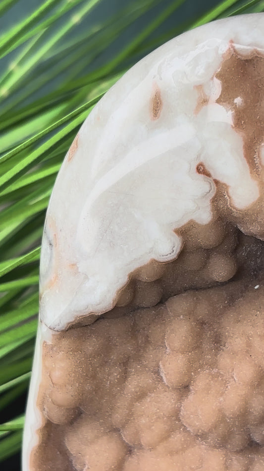 Regenbogen Amethyst Rohstück aus Brasilien – Ocker mit Bubbles und Achat – 1613g